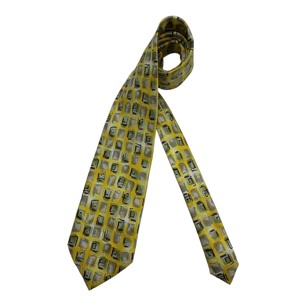 J. GARCIA Yellow Art Silk DESIGNER Tie